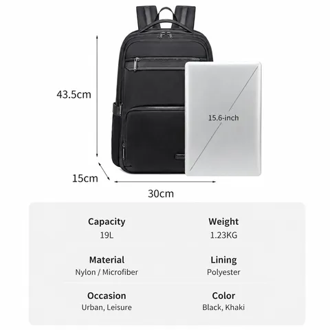 Heren Zakelijke Laptop Rugzak Waterdicht Grote Capaciteit Casual Reizen School Boekentas Duurzaam Nylon Rugzak