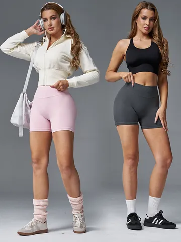 Dames Hoge Taille Naadloze Yoga Shorts Peach Butt Lift Scrunch Fitness Gym Strakke Sport Shorts Hoge Elasticiteit Workout Broek
