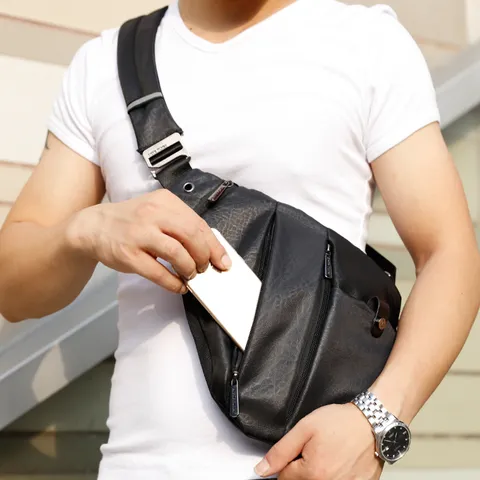 Heren Oxford Stof Borstas Multifunctioneel Anti-Diefstal Sling Tas Casual Schoudertas Street Trend Waterdicht Daypack