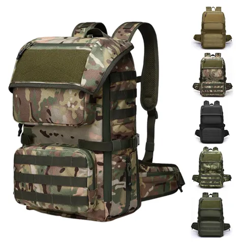 Outdoor Tactical Backpack Large Capacity Waterproof Mountaineering Hiking Rucksack Travel Sports Bag For Men Women