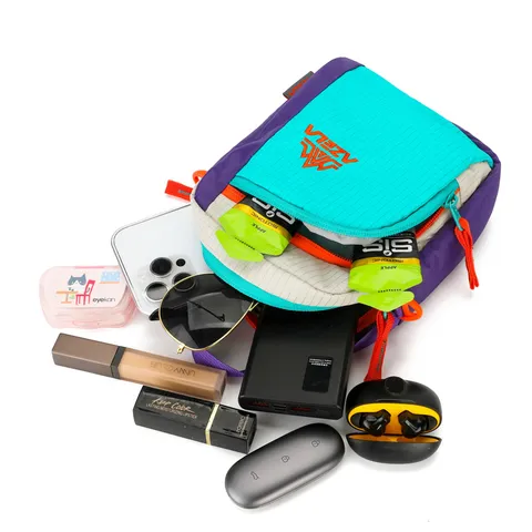 Unisex Contrast Color Sling Bag Outdoor Sports Cycling Crossbody Bag Multi-functional Lightweight Phone Bag Water-repellent Shoulder Bag