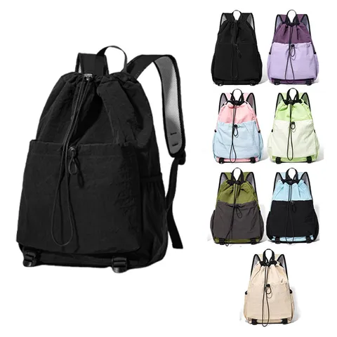 Leichter Rucksack mit Kordelzug Große Kapazität Wasserdichte Sporttasche Für Badminton Basketball Outdoor Reise Unisex Tasche