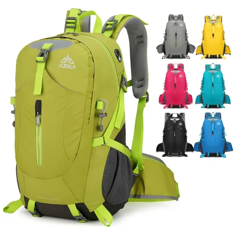 AZELA Large Capacity Outdoor Hiking Backpack Waterproof Sports Daypack With Rain Cover For Men Women Travel Climbing
