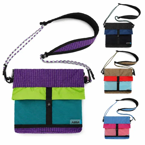 Unisex Outdoor Sports Crossbody Bag Waterproof Nylon Multi-Pocket Casual Small Shoulder Bag For Hiking Traveling