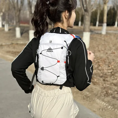 AZELA Outdoor Trinkrucksack Weste Leichter Atmungsaktiver Sportrucksack Zum Laufen Radfahren Wandern Marathon Tasche Mit Reflektorstreifen