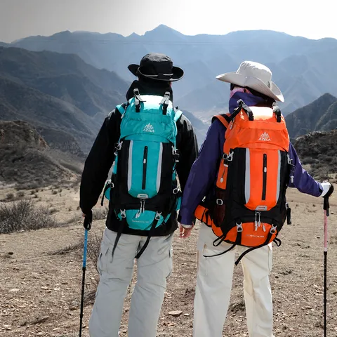 AZELA Zaino da Trekking ad Alta Capacità 60L Borsa da Alpinismo all'Aperto Resistente all'Acqua per Uomo e Donna