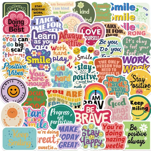 Waterproof Positive Affirmation Stickers Aesthetic Motivational Quotes Decals For Journaling Phone Case DIY Stationery Supplies