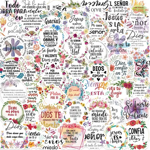 Spanish Motivational Quotes Stickers Waterproof Vinyl Decals DIY Cute Sticker Pack For Luggage Water Bottle Laptop