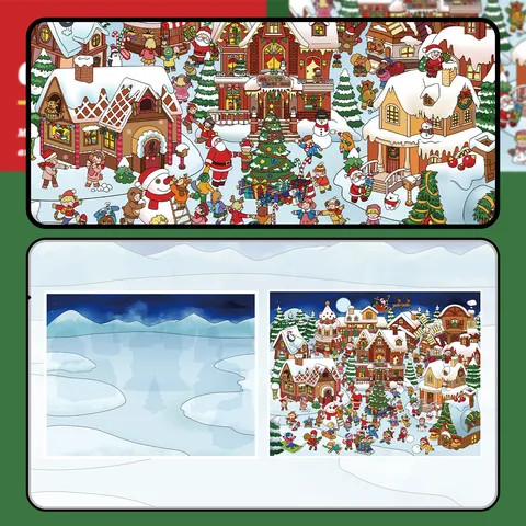 Christmas Town 3D Scenery Sticker Book DIY Stereo House Puzzle PVC Waterproof Decals Festive Party Decoration Gift