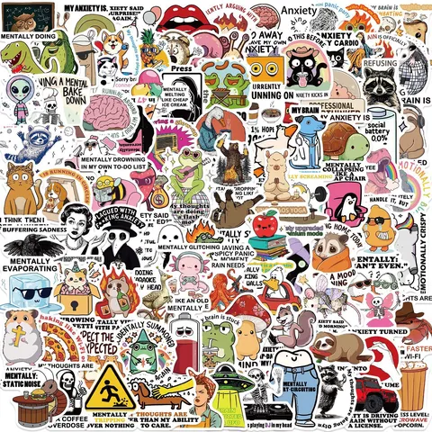 Waterproof Graffiti Stickers Funny Cartoon Decals For Laptop Skateboard Phone Case Luggage Aesthetic Decor