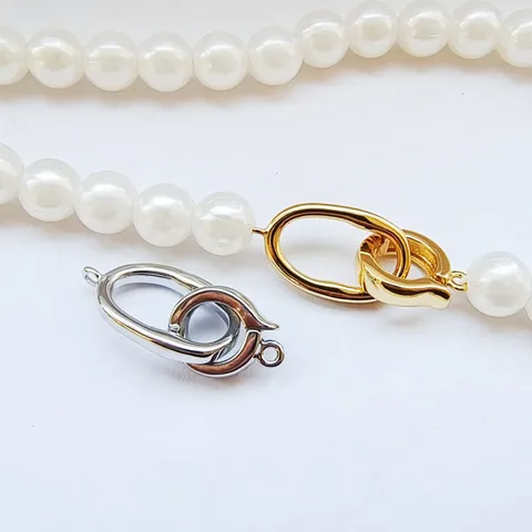 DIY Copper Jewelry Clasps Oval Spring Clasp Necklace Bracelet Connector Findings Gold Silver Handmade Jewelry Making