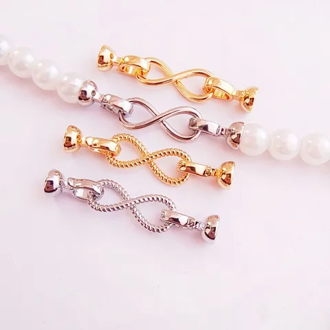 DIY Copper Figure 8 Clasp Twisted Smooth Necklace Bracelet End Connectors Jewelry Making Craft Findings Accessories