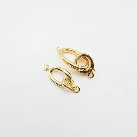 DIY Copper Jewelry Clasps Oval Spring Clasp Necklace Bracelet Connector Findings Gold Silver Handmade Jewelry Making