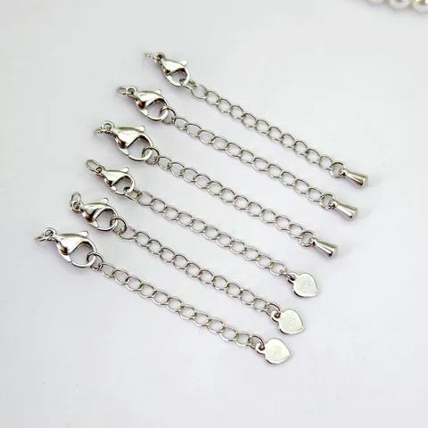 Stainless Steel Necklace Extension Chain Lobster Clasp Tail Chain DIY Jewelry Making Findings