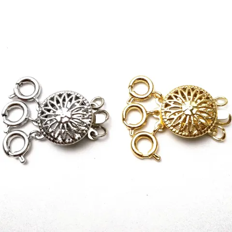 DIY Sunflower Hollow Layered Necklace Clasp Copper Plated Bracelet Connector Craft Accessories