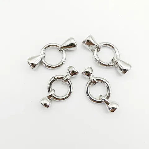 DIY Copper Round Snap Clasp Jewelry Findings For Pearl Necklace Bracelet Sweater Chain Accessories Gold Silver Tone