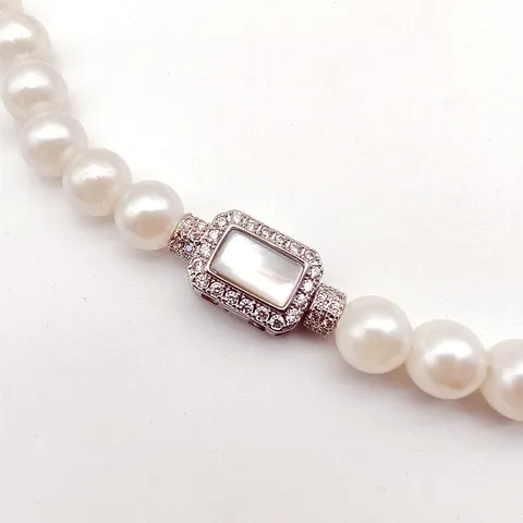 Copper Zirconia Mother-of-Pearl Necklace Bracelet Connector Clasp Single Double Row Jewelry Clasp Accessory