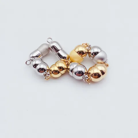 Metal Magnetic Clasp For Pearl Necklace Bracelet DIY Connectors Strong Magnetic Buckle Peanut Shaped Jewelry Findings