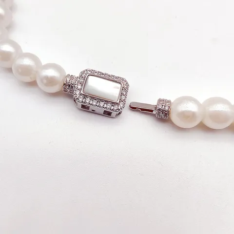Copper Zirconia Mother-of-Pearl Necklace Bracelet Connector Clasp Single Double Row Jewelry Clasp Accessory