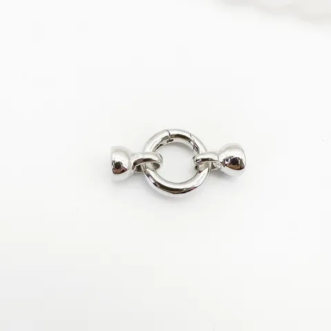 DIY Copper Round Snap Clasp Jewelry Findings For Pearl Necklace Bracelet Sweater Chain Accessories Gold Silver Tone