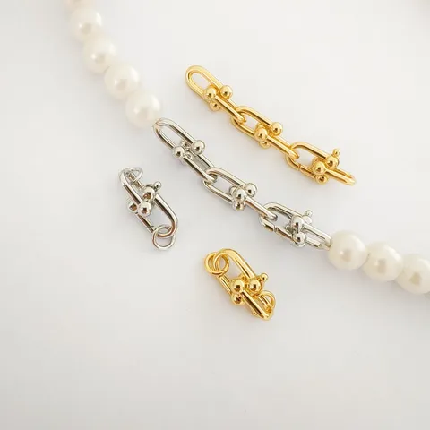 DIY Copper U-Shaped Horseshoe Chain Clasp Jewelry Connecting Findings For Pearl Necklace Bracelet Jewelry Making Accessories