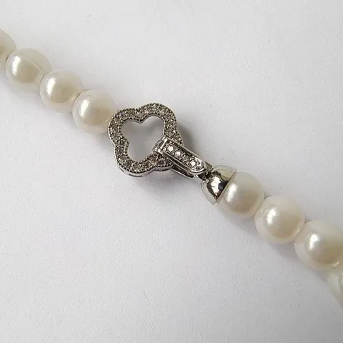 Four Leaf Clover Pearl Necklace Clasp Copper Inlaid Rhinestone DIY Jewelry Connector Finding Accessory