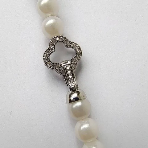Four Leaf Clover Pearl Necklace Clasp Copper Inlaid Rhinestone DIY Jewelry Connector Finding Accessory