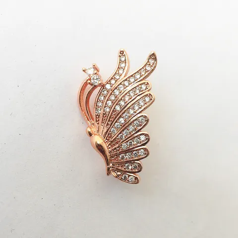 Micro-Inlaid Rhinestone Feather Wing Necklace Clasp Alloy Sweater Chain Clasp Elegant Jewelry Finding Accessory For Women