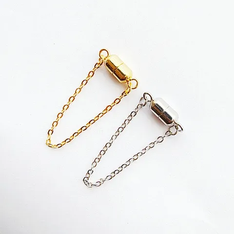 Copper Magnetic Clasp With Safety Chain Jewelry DIY Connector Necklace Bracelet Strong Magnetic Closure Findings