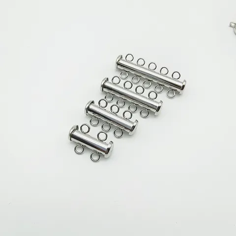 Stainless Steel Multi Row Necklace Clasp DIY Jewelry Making Finding For Pearl Bracelet And Necklace Connector Buckle