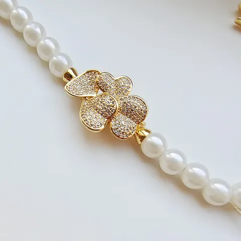 DIY Jewelry Findings Pearl Necklace Clasp Copper Zirconia Heart Clover Connectors Gold Silver Rhinestone Clasp Accessories