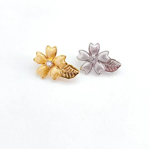 DIY Jewelry Findings Copper Flower And Leaf Necklace Clasp Sweater Chain Connector With Rhinestone Gold And Silver