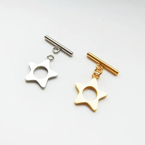 Stainless Steel OT Clasp DIY Necklace Bracelet Connector Plum Blossom Clover Pentagram Toggle Clasp Jewelry Findings