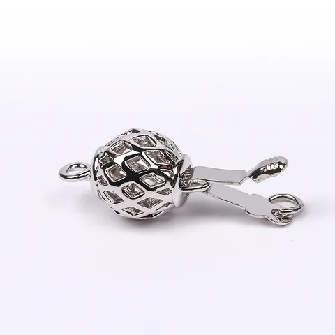 DIY Copper Jewelry Findings Lantern Ball Clasps Necklace Bracelet Connecting Buckle Gold Silver Plated Jewelry Making Accessories