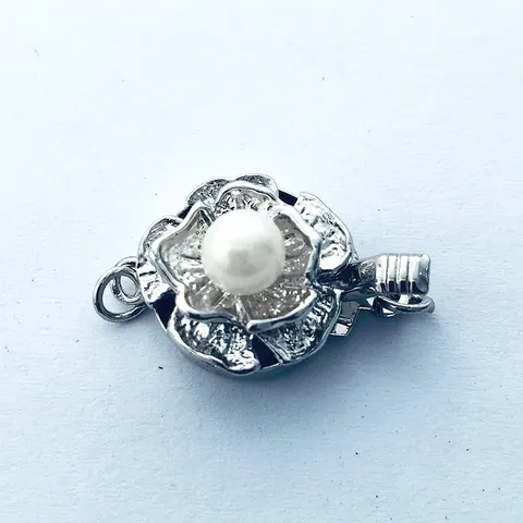 Gold-Plated Copper Pearl Necklace Clasp Floral DIY Jewelry Findings Connectors