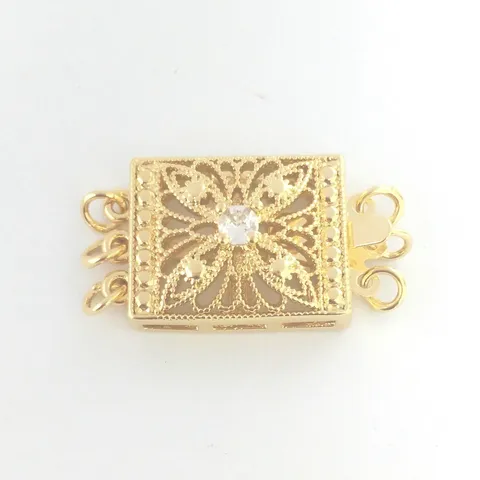 DIY Multi-Strand Pearl Necklace Clasp Metal Rhinestone Connecting Buckle Jewelry Findings For Bracelet Necklace Making