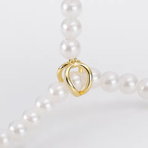 Metal Pearl Necklace Clasp Connector DIY Jewelry Making Findings Dual Ring Design Gold Silver Rose Gold Color