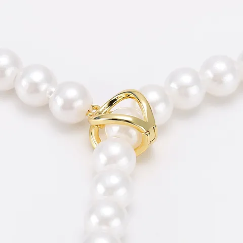 Metal Pearl Necklace Clasp Connector DIY Jewelry Making Findings Dual Ring Design Gold Silver Rose Gold Color