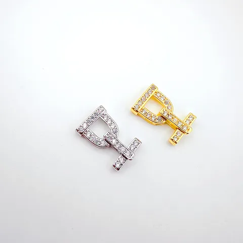 Copper Micro-Inlaid Zirconia Pearl Necklace Bracelet Clasp DIY Jewelry Accessories Multilayer Connecting Buckle