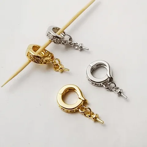 DIY Pearl Necklace Connector Copper Rhinestone Universal Clasp Jewelry Findings Making Accessories For Sweater Chain