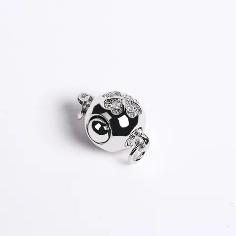 Copper Rhinestone Ball Clasp DIY Jewelry Findings Necklace Bracelet Connector Clover Pearl Clasp Fashion Accessary
