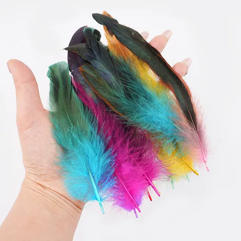 Colorful Rooster Tail Feathers Natural Feather DIY Craft Materials For Indian Headwear Cat Toy Party Wedding Decoration