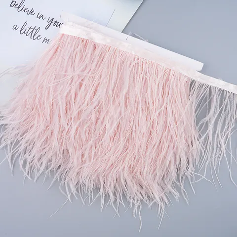 Ostrich Feather Trim Ribbon Fringe For Garment Sewing Craft Wedding Dress Decoration DIY Handmade Feather Accessories