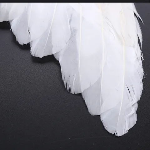 Ailes d'Ange en Plumes Blanches Accessoire de Costume Plumes d'Oie Fait Main pour Enfants Spectacle de Scène Fête de Mariage Cosplay