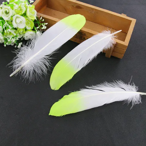 DIY Handmade Two Color Gradient Goose Feathers Craft Accessories Garment Trims Colorful Plume DIY Craft Supplies