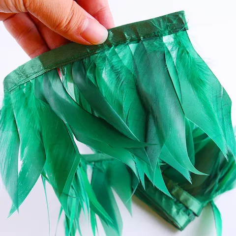 Bande de Garniture en Plume d'Oie Fait Main DIY Ruban de Plume pour Accessoires de Vêtements Artisanat Décoration