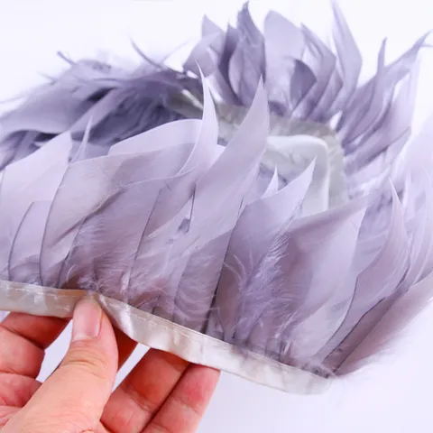 Bande de Garniture en Plume d'Oie Fait Main DIY Ruban de Plume pour Accessoires de Vêtements Artisanat Décoration