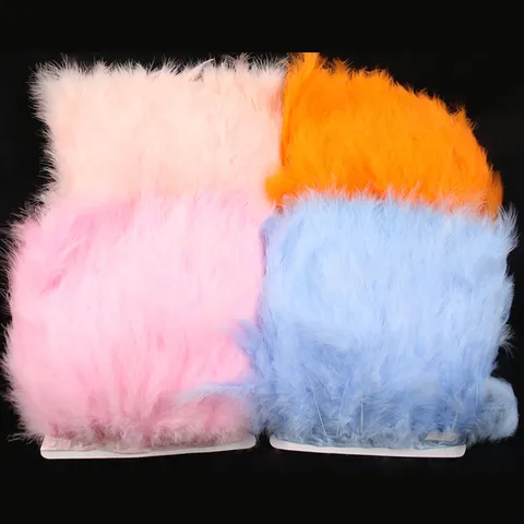 Colorful Turkey Feather Trim Ribbon Fringe For DIY Crafts Garment Sewing Millinery Party Decor Feather Accessory