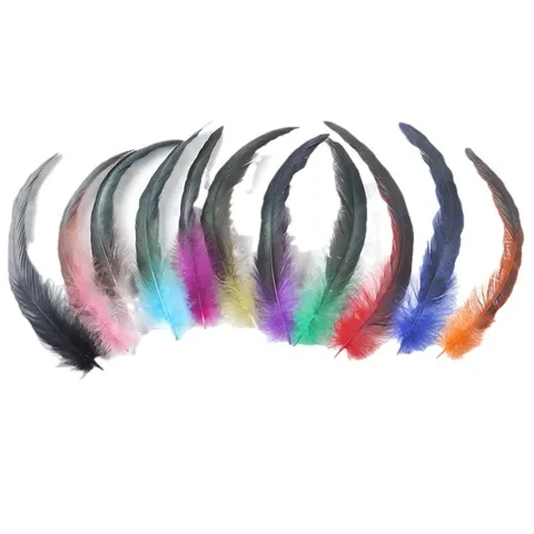Colorful Rooster Tail Feathers Natural Feather DIY Craft Material For Mask Headpiece Wings Cat Toy Party Decor