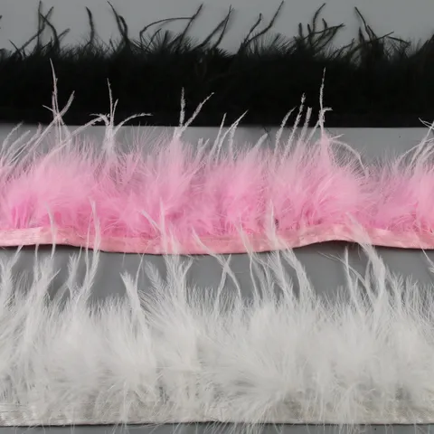 Straußenfeder Besatz Truthanfeder Band DIY Handwerk Kostüm Nähen Kleidungszubehör